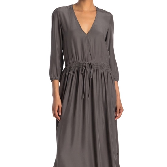 James Perse Silk Mid-Length Brown Dress Size 2 6 US๐ - Picture 1 of 8